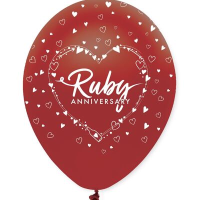 Ballons en latex Ruby Anniversary All Round Print