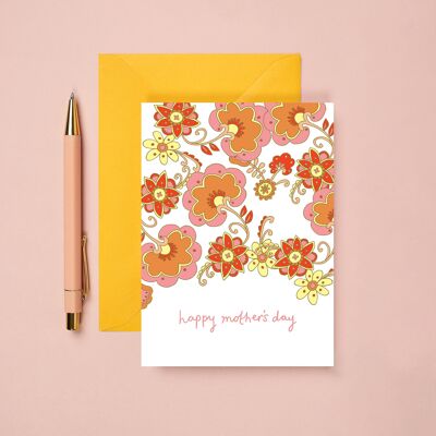 Tarjeta de felicitación feliz del día de madre | Diseño floral
