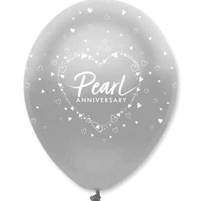 Pearl Anniversary Latex Balloons All Round Print