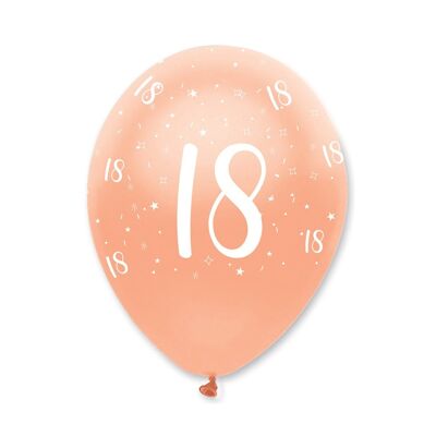 Or Rose 18 Ans Ballons En Latex Nacré All Round Print