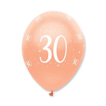 Or Rose 30 Ans Ballons En Latex Nacré All Round Print