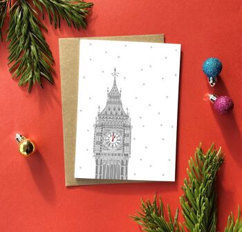 Carte de Noël Big Ben au Royaume-Uni | Carte de Noël de Londres