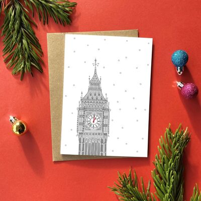 Biglietto di Natale per il Big Ben del Regno Unito | Cartolina di Natale di Londra