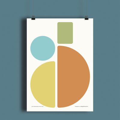 Poster – Een gekleurde ronde som - 21 x 30 cm