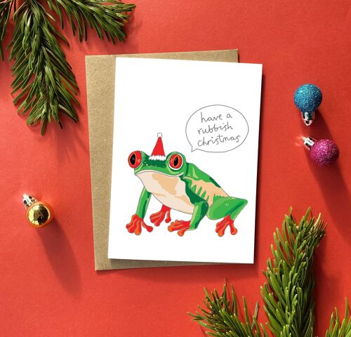 Rubbish Frog Christmas Card | Funny Christmas Card | Rude