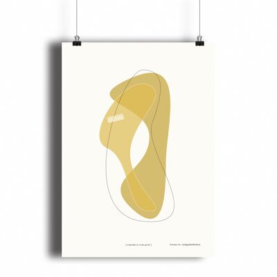 Poster – Vorm één in ocre jaune - 21 x 30 cm