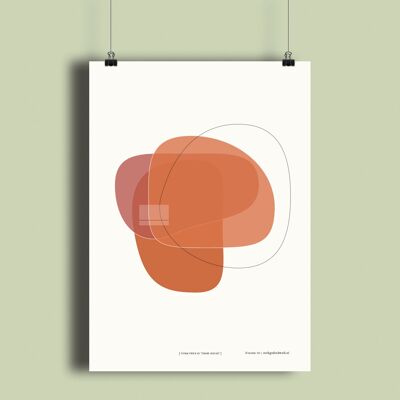 Poster – Vorm twee in terre rouge - 21 x 30 cm