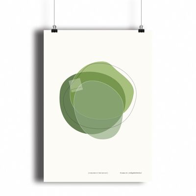 Affiche – Forme trois en mousse verte - 21 x 30 cm