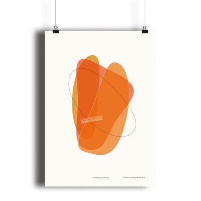 Poster – Vorm vier in orange - 21 x 30 cm