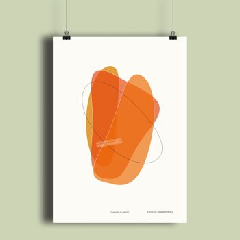 Affiche – Forme quatre en orange - 21 x 30 cm 2