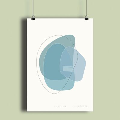 Poster – Forma cinque in blu chiaro - 21 x 30 cm