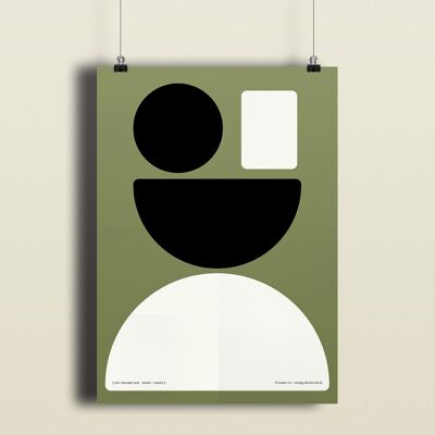 Póster – Una feliz suma de negro + verde - 21 x 30 cm