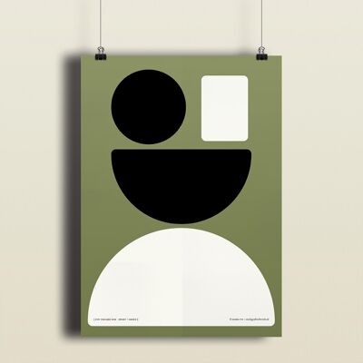 Poster – Eine glückliche Summe aus Schwarz + Grün - 21 x 30 cm
