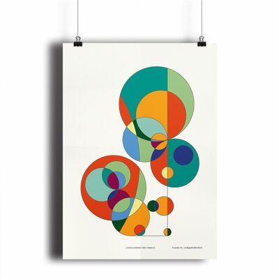 Affiche – Acrobate couleur avec cercles - 21 x 30 cm