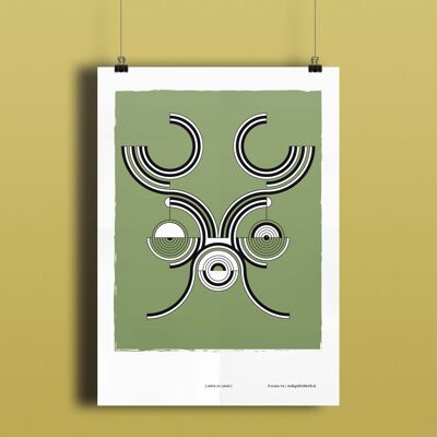 Poster – Gewei in lijnen - 30 x 40 cm