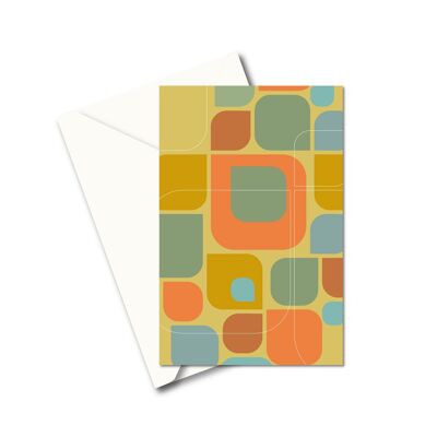 Carte de voeux - Motif couleur sur fond ocre