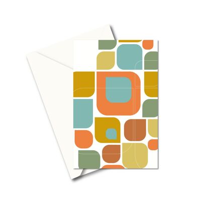 Carte de voeux - Motif couleur sur fond blanc