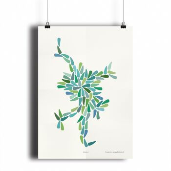 Affiche – Dansia (bleu-vert) - 30 x 40 cm 2