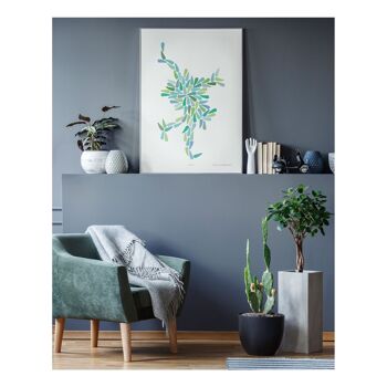 Affiche – Dansia (bleu-vert) - 30 x 40 cm 4