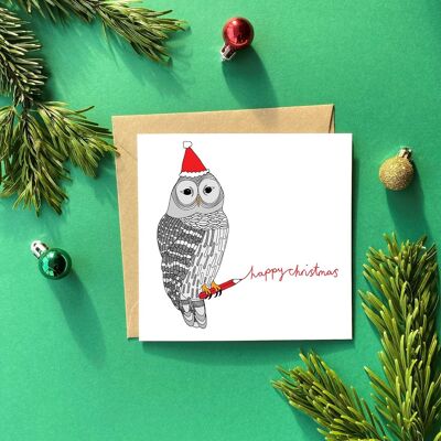 Owl Christmas Greeting Card | Friendship Christmas Card