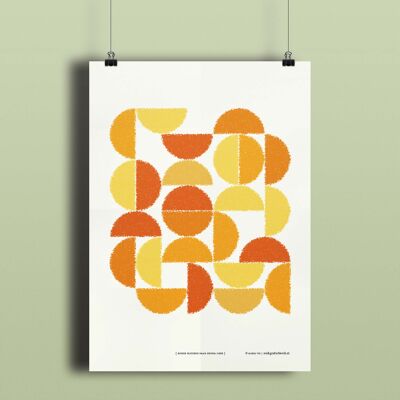 Poster – round colors to sienna ocher - 30 x 40 cm