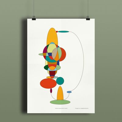 Poster – Farbakrobat mit Ovalen – 21 x 30 cm