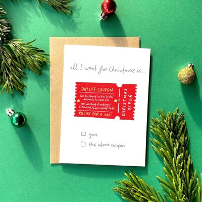 Cupón Tarjeta de felicitación de Navidad | Tarjeta de Navidad divertida