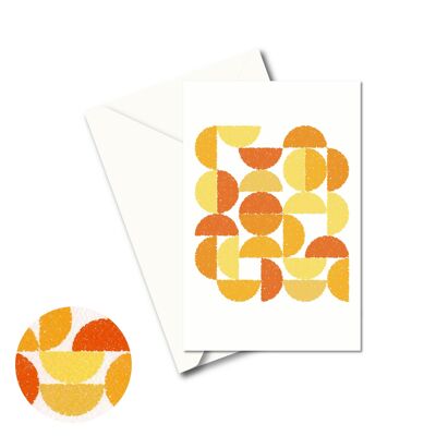 Greeting card - round colors to sienna ocher