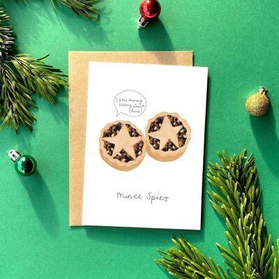 Mince Spies Christmas Greeting Card | Funny Christmas Card