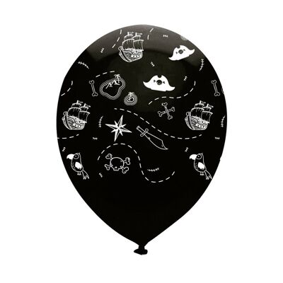 Ballons en latex de la carte du pirate tout autour de l'impression