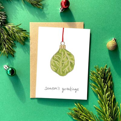 Biglietto di Natale Kitsch Sprout | Cartolina di Natale divertente