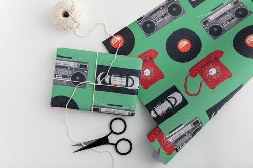 Boombox Gift Wrap | Wrapping Paper Sheets | Craft Paper