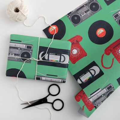 Papel de regalo Boombox | Hojas de papel de regalo | Papel del arte