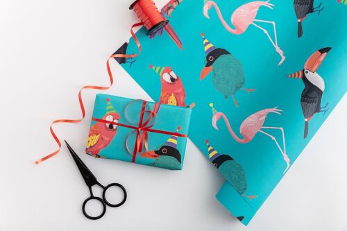 Tropical Birds Gift Wrap | Wrapping Paper Sheets | Craft