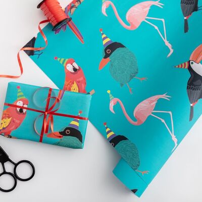 Confezione regalo uccelli tropicali | Fogli di carta da regalo | Mestiere