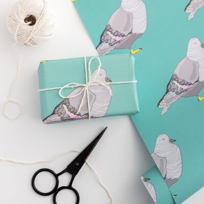 Piccioni (verde) confezione regalo | Carta da regalo | Carta artigianale