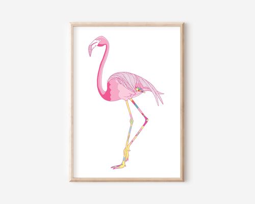 Snazzy Leg Flamingo Print | Wall Decor | Kids Wall Art (A3)