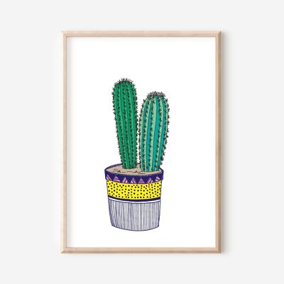 Stampa punture di cactus | Arte della parete | Decorazione da parete (A3)