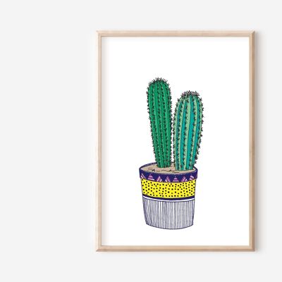 Stampa punture di cactus | Arte della parete | Decorazione da parete (A3)