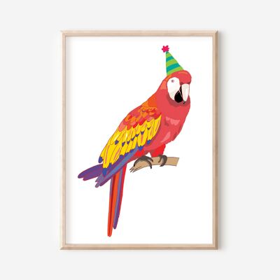 Stampa pappagallo | Arte da parete per bambini | Decorazione murale