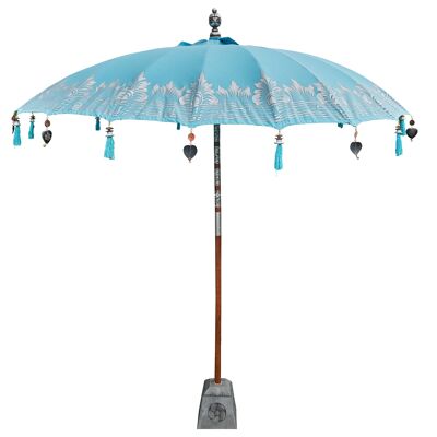 Bali parasol zeeblauw half zilver 250cm