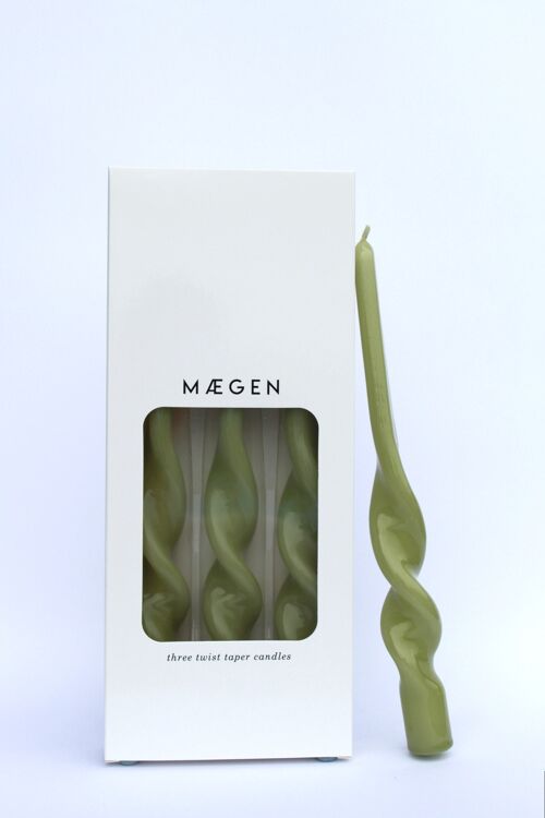 Twisted Taper Candles - Leaf (3 Pack)