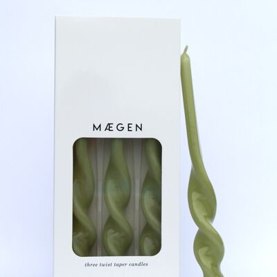 Twisted Taper Candles - Leaf (3 Pack)