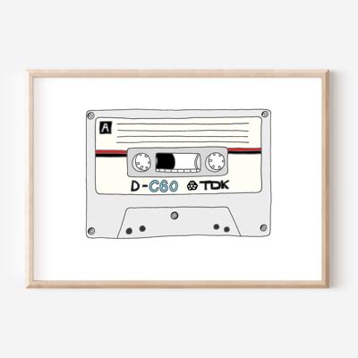 Impression de cassettes | Impression d’art sur le thème de la musique | Décoration murale