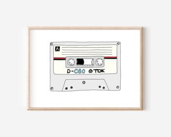 Impression de cassettes | Impression d’art sur le thème de la musique | Décoration murale