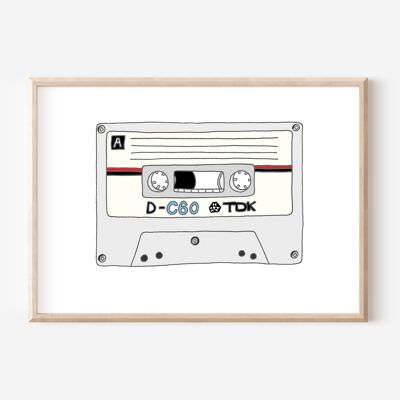 Cassette Tape Print | Music Themed Art Print | Wall Decor