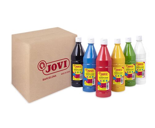 JOVI Gouache liquide - assortiment de bouteilles 1000ml - couleurs A