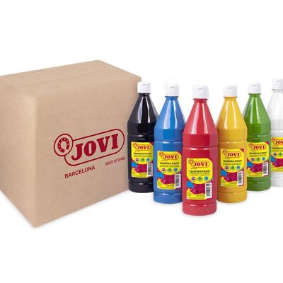JOVI Gouache liquide - assortiment de bouteilles 1000ml - couleurs A