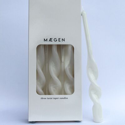 Twisted Taper Candles - Eisweiß (3er Pack)