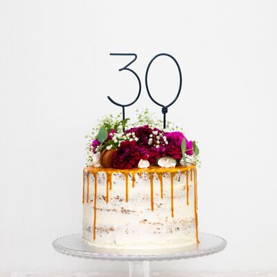 Topper de gâteau de fil d'anniversaire de chiffre de nombre